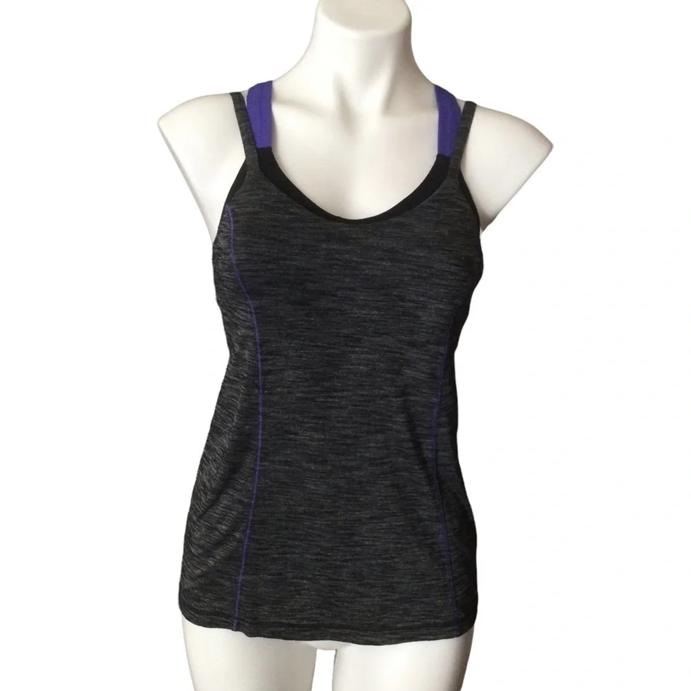 Lululemon Heather Black Iris‎ Purple Run for Gold Tank